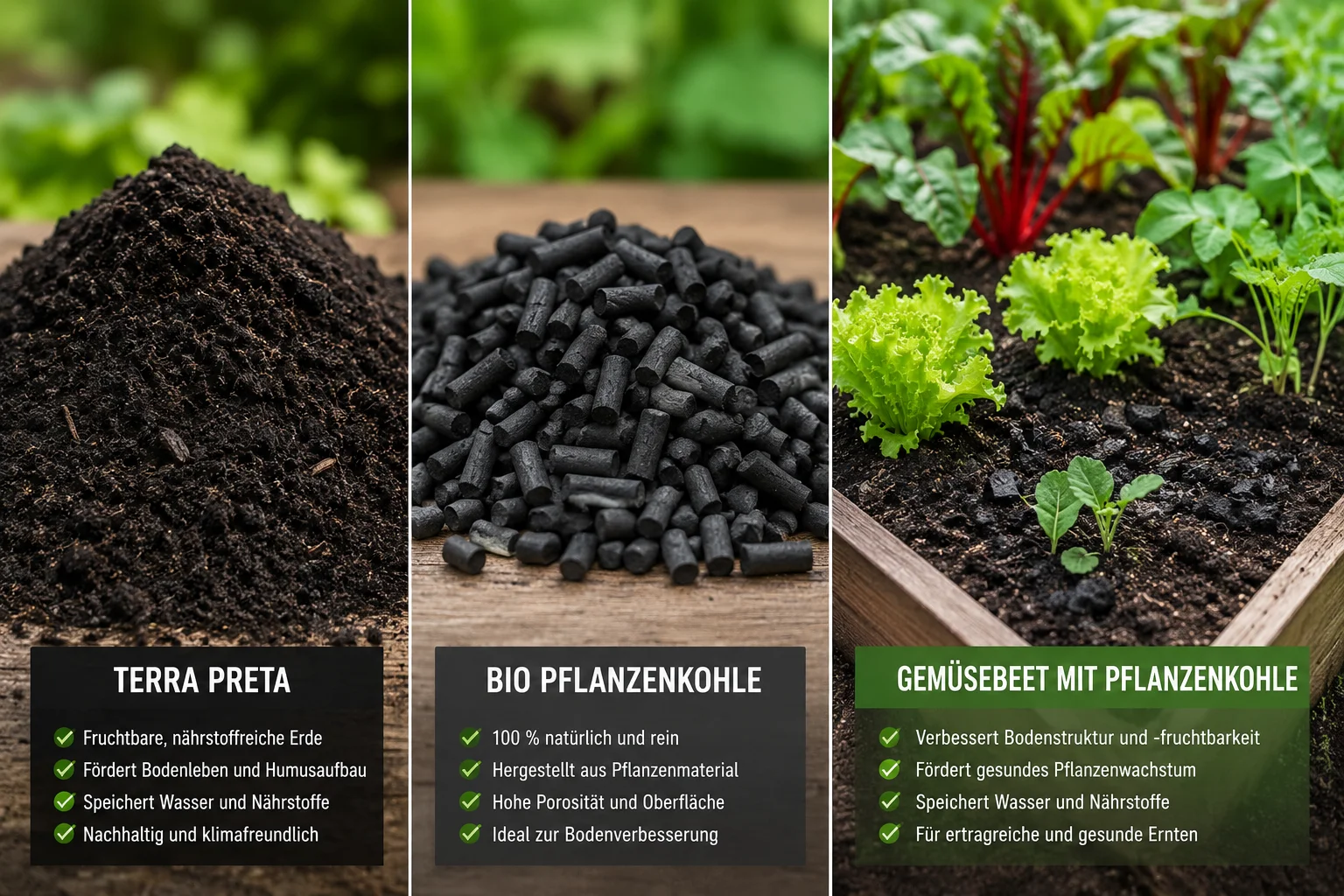 Terra Preta, aktivierte Pflanzenkohle und Gemüsebeet mit Pflanzenkohle – das C4F Sortiment für Händler